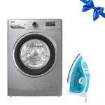 ZANUSSI Washing Machine 8KG Full Automatic PERLAMAX Silver ZWF8240SX5 + Fresh Steam Iron 2200W