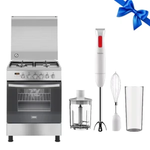 ZANUSSI Freestanding Cooker 4 Gas Burners ZCG64396XA + TORNADO Hand Blender 250W HB-250T