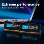 ذاكرة رام للاب توب من Crucial بسعة 8 جيجابايت DDR5 بتردد 4800 ميجاهرتز SODIMM