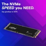 ذاكرة SSD داخلية Crucial P3 بسعة 500 جيجابايت M.2 NVME PCIe Gen3 2280