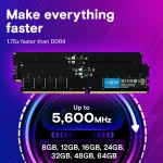 كروشال ذاكرة كمبيوتر DDR5 4800  سعة 16 جيجابايت -  CT16G48C40U5