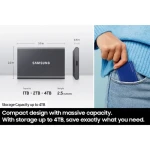 Samsung T7 portable SSD 500GB - USB 3.2 external solid state drive, Gray - MU-PC500T