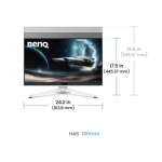 BenQ MOBIUZ Gaming Monitor EX271Q 27-inch IPS LED, 180Hz, QHD 2K, 1ms, 2 HDMI, 1 DP, 2 USB 3.0, 3Y Warranty