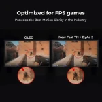 BenQ ZOWIE XL2566X+ eSports Gaming Monitor, 24 inch, 400 Hz, Fast TN, DyAc 2,  XL Setting to Share, 1080p, 3 Years Warranty