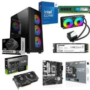 PC Gaming Bundle Intel Ci7-14700K Asus PRIME B760M-A D4, 32GB RAM 512GB SSD, Asus RTX 4060Ti 16GB, Waterwheel Cooling, Xigmatek Master X Pro + 750W