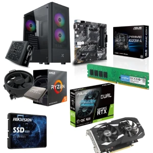 PC Gaming Bundle AMD R5 4500, MSI PRO A520M-A Motherboard, GeForce RTX 3050 6GB, 8GB RAM, 128GB SSD, XIGMATEK Hero II FRGB Case + Z-POWER Z750 600W