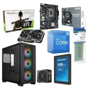PC Gaming Bundle Intel Ci5-12400F, Asus PRIME H610M-D D4 Motherboard, Galax RTX 3050 6GB, 16GB RAM, 128GB SSD, Cooler Master Elite 301 Case + 600W