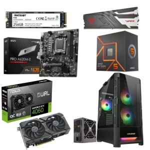 PC Gaming Bundle AMD Ryzen 5 7600, MSI PRO A620M-E Motherboard, Asus RTX 4060 8GB, 16GB RAM 256GB SSD Cougar DUOFACE 3 FAN RGB Case + power VTE X2 650