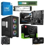 تجميعة كمبيوتر ألعاب انتل Ci5-14400F ,ام اس اي برو B760M-G رسومات RTX 4060 سعة 8 جيجا, 16 جيجا رام, 256 جيجا SSD, كولر ماستر ايليت301 + باور  700واط