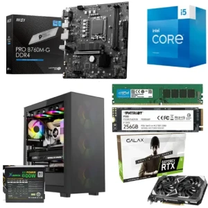 تجميعة كمبيوتر جيمنج انتل i5-13400F RTX 3050, 256GB SSD