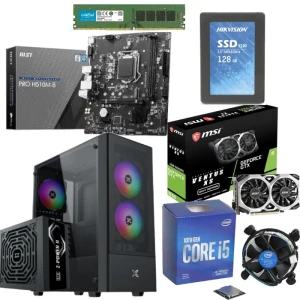 PC Gaming Bundle Intel Ci5-10400F+Fan MSI PRO H510M-B  Motherboard 16GB RAM 128GB SSD MSI GeForce GTX 1650 4GB XIGMATEK Hero II Case + Z-Power 600W