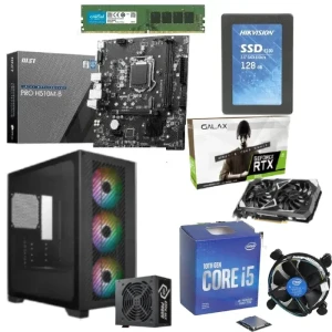 PC Gaming Bundle Intel Ci5-10400F+Fan, MSI PRO H510M-B Motherboard, 8GB RAM, 128GB SSD, Galax RTX 3050 6GB, Cooler Master Elite 301 Case + 600W PSU