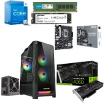 PC Gaming Bundle Intel Ci5-13400F Asus PRIME B760M-K D4, PNY RTX 4060 XLR8 8GB, 16GB RAM 256GB SSD Cougar DuoFace 3 RGB Gaming Case + VTE X2 650W PSU