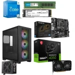 تجميعة PC العاب انتل Ci5-13400F, ماذربورد جيجابايت  B760M DS3H رسومات RTX 4060 سعة 8 جيجا و 16 جيجا رام  256 جيجا SSD كيسة كولر ماستر ايليت301 +700واط