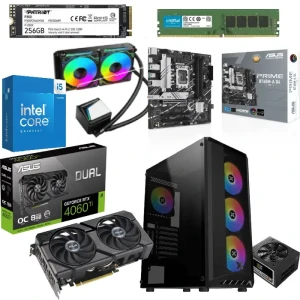 PC Gaming Bundle Intel Ci5 -14600K Asus PRIME B760M-A D4, RTX 4060Ti 8GB, 32GB RAM 256GB SSD, Waterwheel Cooling, XIGMATEK ARGB Gaming Case + 750W PSU