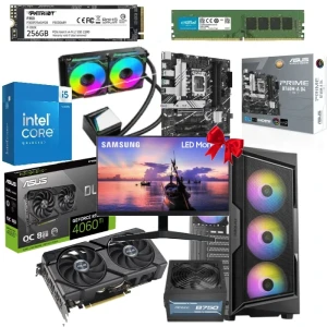 PC Gaming Bundle Intel Ci5 -14600K Asus PRIME B760M-A D4, RTX 4060Ti 8GB, 32GB RAM 256GB SSD, Waterwheel Cooling, Antec ARGB Gaming Case + 750W PSU