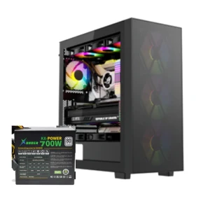 Xander Hulk 4 ARGB Fans Mesh Mid Tower Gaming Case With PSU 700W 80+ - Black