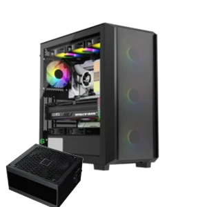 كيسة ألعابXander Velox Max  مزود ب4  مراوح  ARGB برج متوسط  أسود + وحدة إمداد طاقة 850 واط 80 بلس برونز