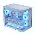 AEROCOOL P500C-G-WT-v1 Mid Tower Gaming Case With Tempered Glass 4 Fan ARGB - White