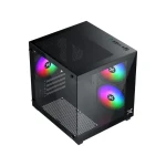 كيسة ألعاب Xigmatek AQUA M Nano II RGB مزود ب3 مراوح  Micro Tower باللون الأسود - EN47145
