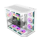 Xander Crystal 7 ARGB Fan Mid Tower White Gaming Case + PSU 850W 80 Plus Bronze