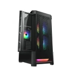 كيسة ألعاب Cougar Airface RGB STC 600W متوسطة الحجم مزودة بثلاث مراوح ARGB ووحدة إمداد طاقة 600 واط