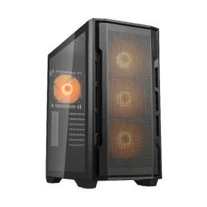 كيسة ألعاب COUGAR UNIFACE RGB مع 4 مراوح ARGB متوسطة الحجم - أسود