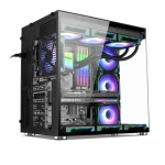 كيسة ألعاب Xander Crystal مزود 7 ARGB مراوح برج متوسط باللون الاسود + طاقة 850 واط 80 بلس برونز