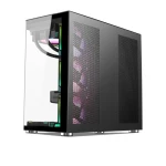 كيسة ألعاب Xander Crystal مزود 7 ARGB مراوح برج متوسط باللون الاسود + طاقة 850 واط 80 بلس برونز