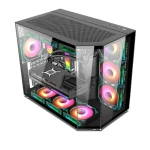 كيسة ألعاب Xander Crystal مزود 7 ARGB مراوح برج متوسط باللون الاسود + طاقة 850 واط 80 بلس برونز