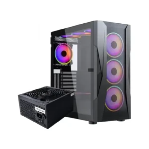 Xander Velox Gaming Case Mid Tower 4 Fan RGB Black + 650W 80+ PSU