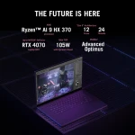 Asus ROG Zephyrus G16 GA605WI-QR050W Gaming Laptop AMD Ryzen  AI 9 HX 370 32GB RAM 1TB SSD RTX 4070 8GB, 16” 240Hz, Win11 + Sleeve - 90NR0J91-M002K0