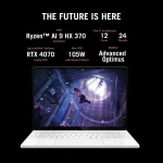 Asus ROG Zephyrus G16 GA605WI-QR050W Gaming Laptop AMD Ryzen  AI 9 HX 370 32GB RAM 1TB SSD RTX 4070 8GB, 16” 240Hz, Win11 + Sleeve - 90NR0J91-M002K0