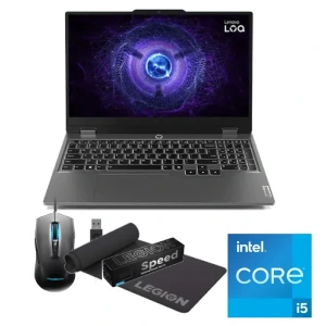 Lenovo LOQ 15IAX9 Gaming Laptop Intel Ci5-12450HX 12GB RAM 512GB SSD RTX 2050 4GB 15.6” FHD 144Hz Win11, Luna Grey + Mouse - 83GS00FJED