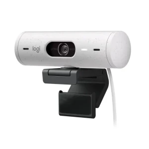 Logitech Webcam Brio 500 Full HD 1080p webcam with light correction, auto-framing, and Show Mode Off White 960-001428