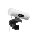 Logitech Webcam Brio 500 Full HD 1080p webcam with light correction, auto-framing, and Show Mode Off White 960-001428