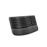 Logitech Wave Keys Wireless Ergonomic Keyboard with Cushioned Palm Rest Graphite