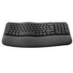 Logitech Wave Keys Wireless Ergonomic Keyboard with Cushioned Palm Rest Graphite