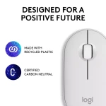 Logitech M350S Pebble 2 Tonal Wireless Mouse Tonal White 910-007013