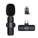 Microphone Wireless K8 for All Type-C Lightning Mobile Phones Digital Mini Portable Recording Clip Mic ضمان شهر