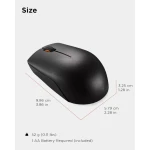 Lenovo 300 Wireless Compact Mouse with Battery - GX30K79401 - Black