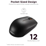 Lenovo 300 Wireless Compact Mouse with Battery - GX30K79401 - Black