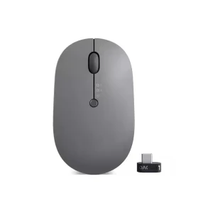 Lenovo Go Multi-Device Wireless Mouse, 2.4GHz Nano USB-C Receiver, Bluetooth, Storm Grey - GY51C21211