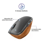 Lenovo Go Wireless Vertical Mouse - Storm grey with natural cork - GY51C33980