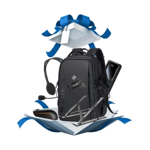 Arctic Hunter Laptop Backpack + Logitech H111 Headset + Flash SanDisk 64GB + Lenovo 300 Wireless Mouse + Laptop Holder + Power Bank Bundle