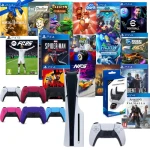 Playstation 5 Disc Version Silm PS5 Console With Dual Sense Controller + 16 Online Games FREE, Dual Sense Charger Dock and Extra Color Dual Sense