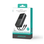 Joyroom Mini Wired Power Bank, 10000mAh, 30Watt, 4 Port, Type-C – Lightning Cables, Black - JR-PBC06