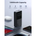 Joyroom Mini Wired Power Bank, 10000mAh, 30Watt, 4 Port, Type-C – Lightning Cables, Black - JR-PBC06