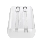 Joyroom Mini Wired Power Bank, 10000mAh, 30Watt, 4 Port, Type-C – Lightning Cables, White - JR-PBC06