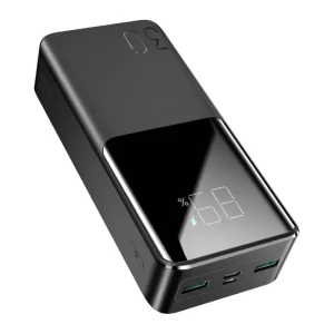 Joyroom QC 3.0 Power Bank, 30000 mAh, 3 Ports, Fast charging, with LCD Display, Black - JR-QP193